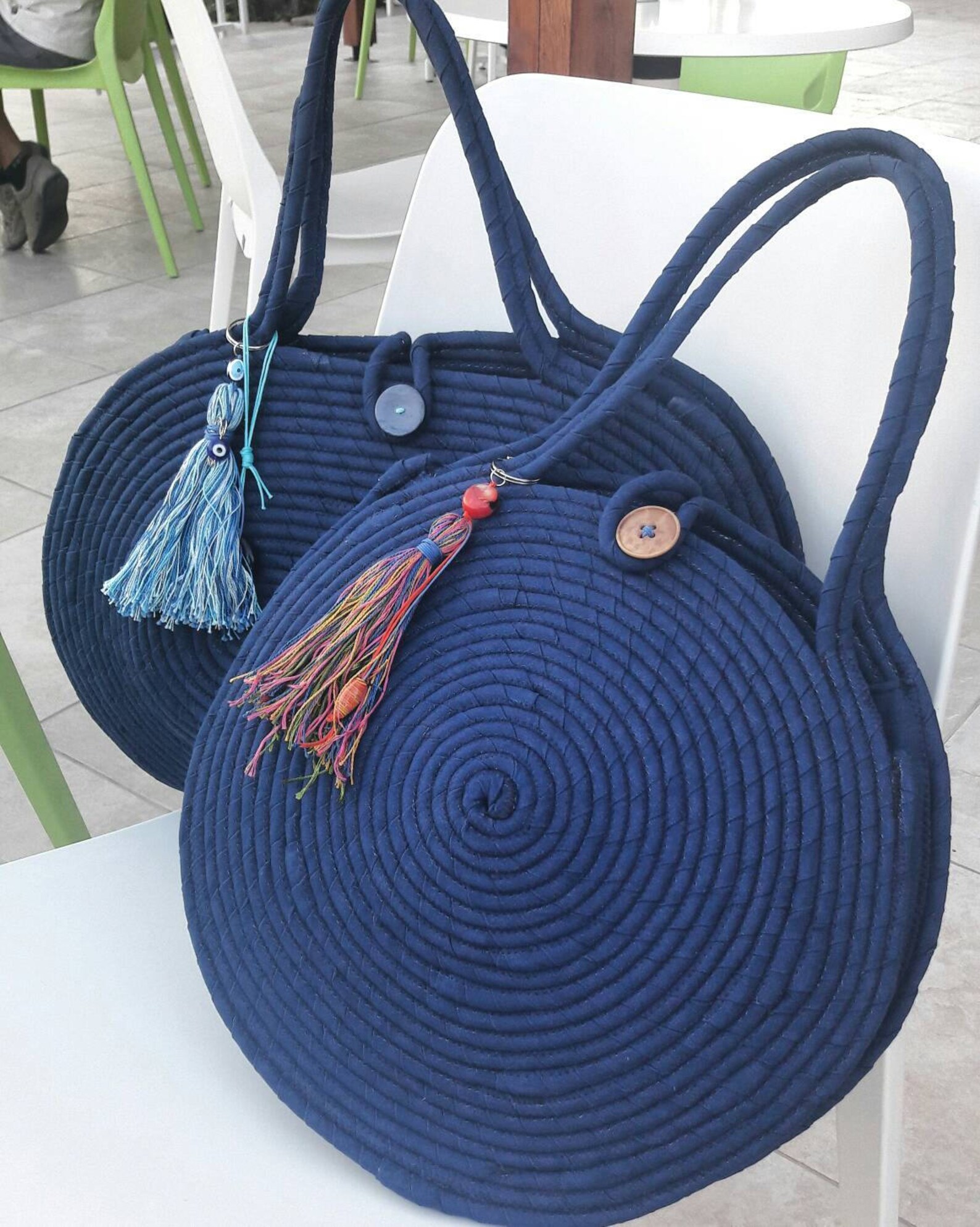 BY ORDER ONLY Blue Jeans Basket Bag Monochrome Basketbag Etsy