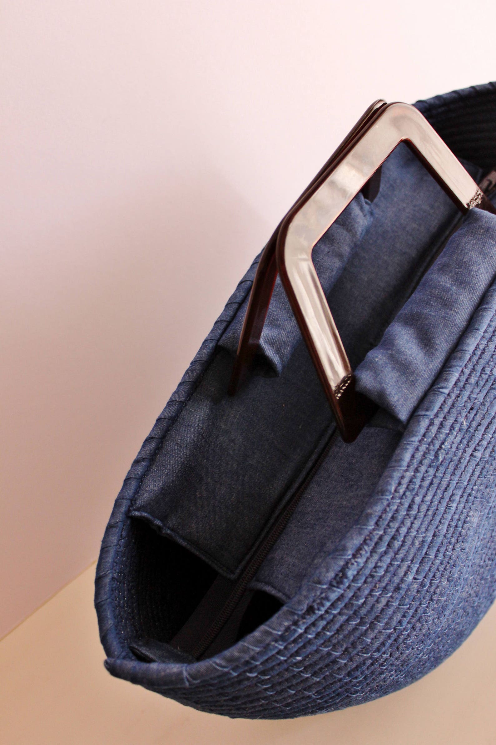 BY ORDER ONLY Blue Jeans Basket Bag Monochrome Basketbag Etsy