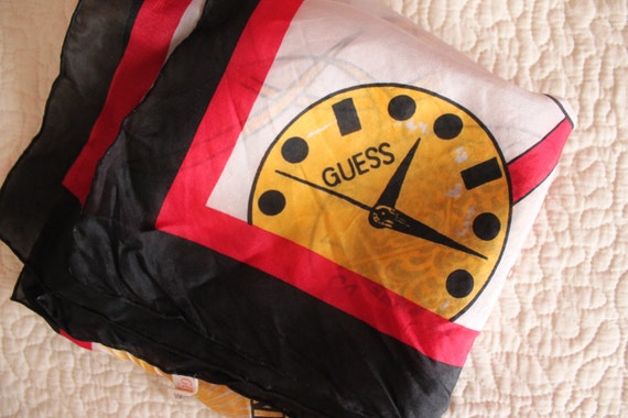 Vintage GUESS Silk Scarf, 90's scarf