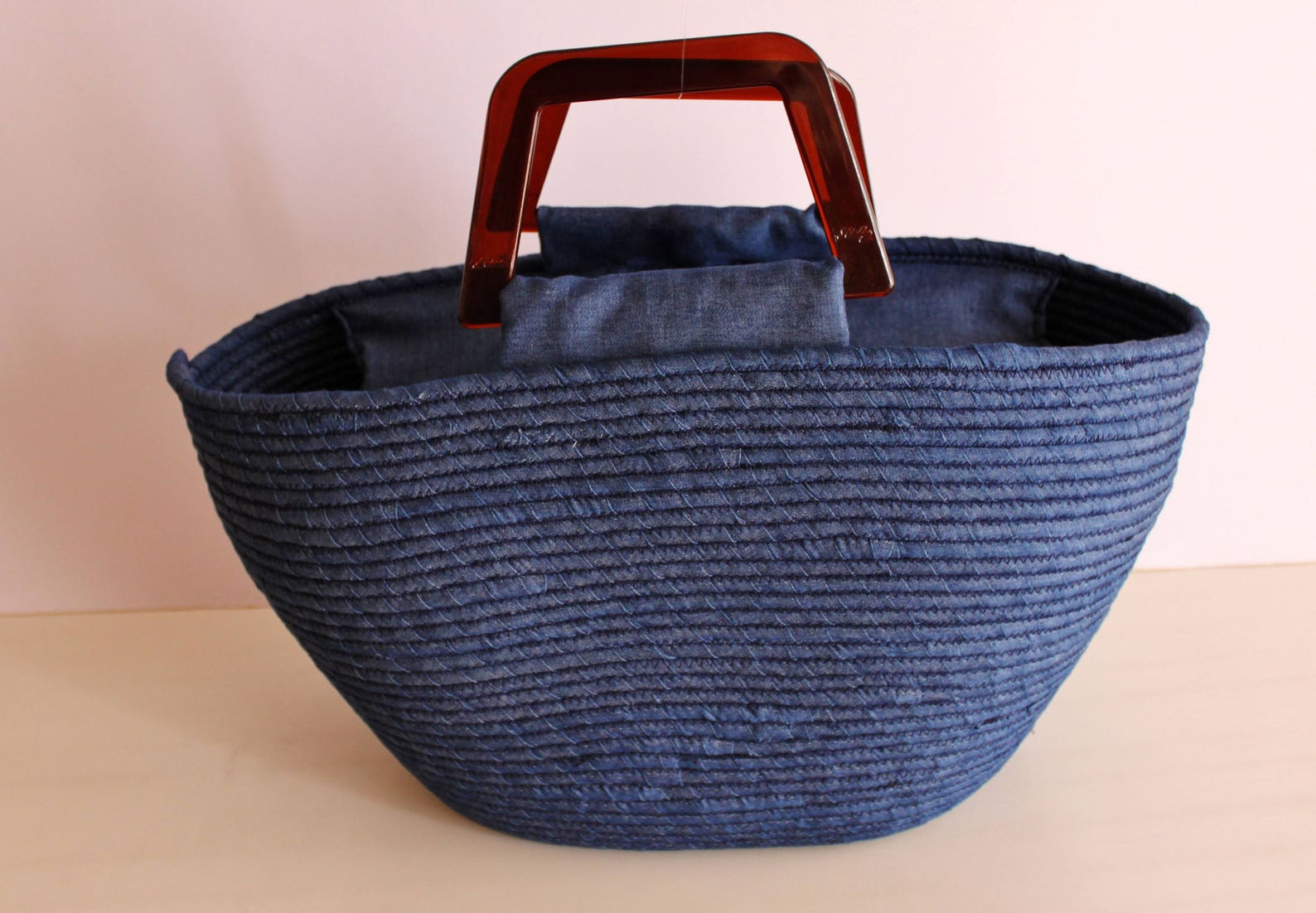 BY ORDER ONLY Blue Jeans Basket Bag Monochrome Basketbag Etsy