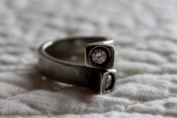 SILVER RING with ZIRCONIA stones