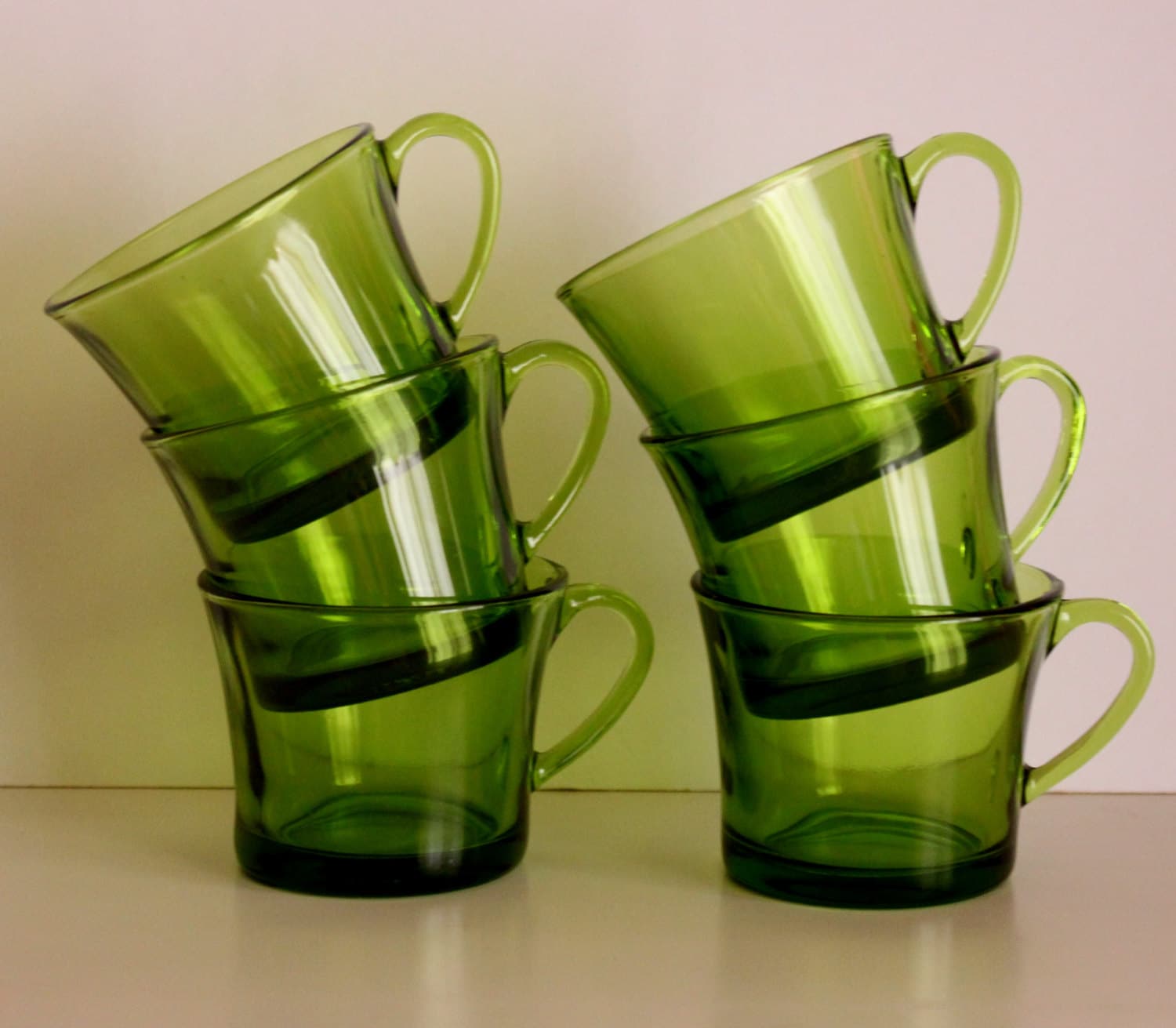 1950s Green Glass Espresso cups - set of 4 – Reclectic