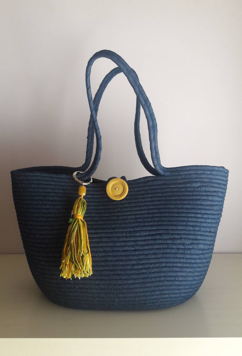 BY ORDER ONLY Blue Jeans Basket Bag Monochrome Basketbag Etsy