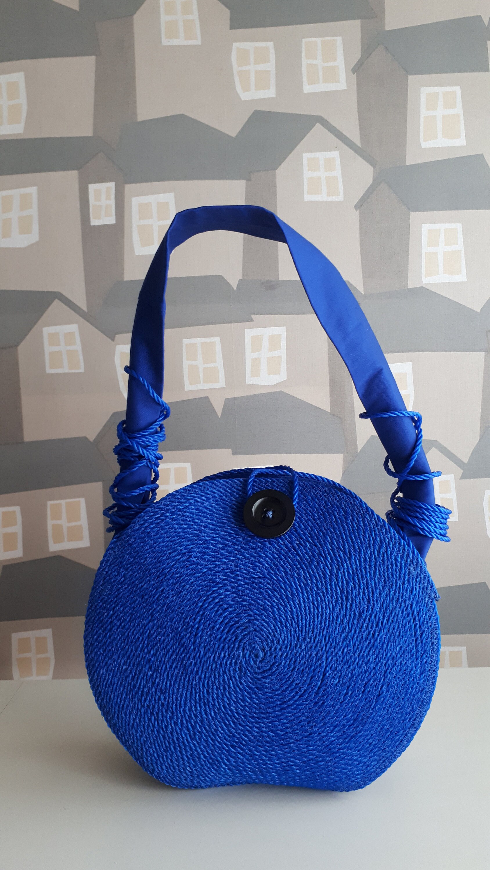 BY ORDER ONLY Blue Basket bag, Cobalt Blue Summer Bag BY ORDER ONLY Blue Basket bag, Cobalt Blue Summer Bag