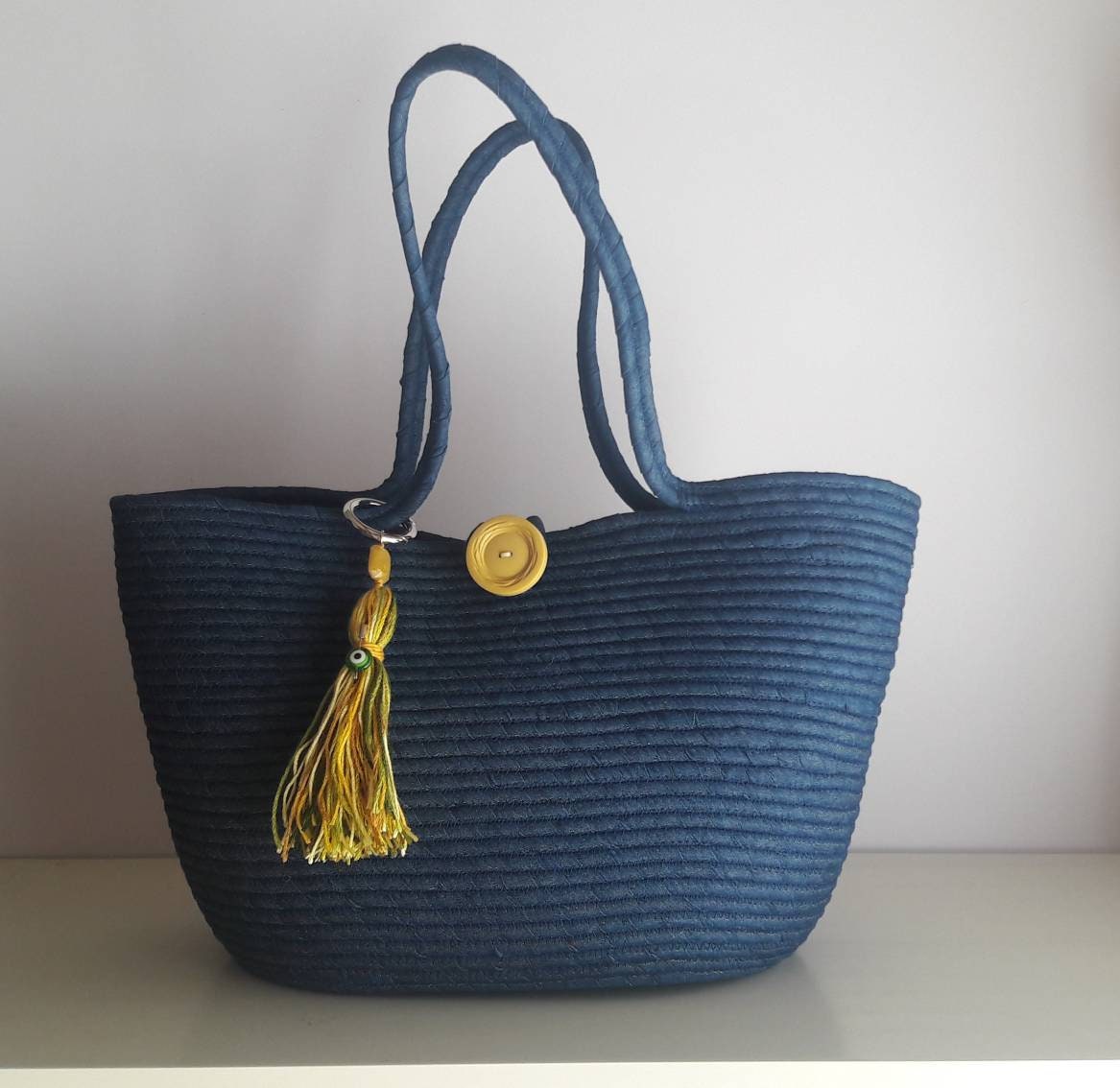 BY ORDER ONLY Blue Jeans Basket Bag Monochrome Basketbag Etsy