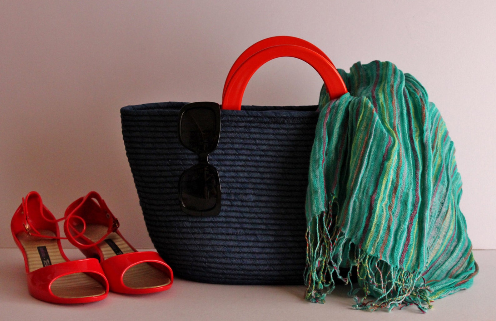 BY ORDER ONLY Blue Jeans Basket Bag Monochrome Basketbag Etsy