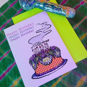 Weed Cake - Weed Birthday card, Weed Love, Stoner Birthday, Smoke it up Birthday, 420 Birthday, 420 love, Cannabis Card