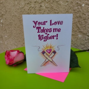 Higher Love - Lustige Weed Karte / Weed Valentinstag Karte / Lustige Valentinskarte / Weed Valentines / Dope Valentine Karte / Stoner Karte