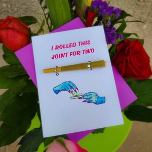Joint dla dwojga!- Śmieszna karta z trawką / Karta walentynkowa z trawką / Miłość z trawką / Karta dla dorosłych / Karta dla palacza / Karta dla posiadacza jointa / Karta do skręcania papierosów / Karta 420