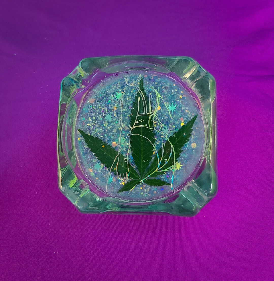 420 Booty Ashtray / Vintage Glass Ashtray With Weed Leaf and Etsy