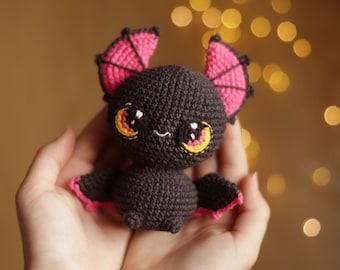 Bat Crochet pattern toy decor Halloween beauty eyes for amigurumi