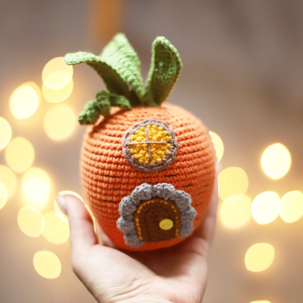 Crochet pattern house carrot Easter decor amigurumi pdf