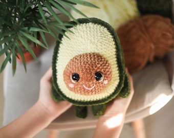 Avocado Crochet pattern softy toy  fruits amigurumi pdf