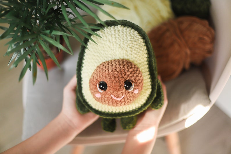 Avocado Crochet pattern softy toy fruits amigurumi pdf image 1