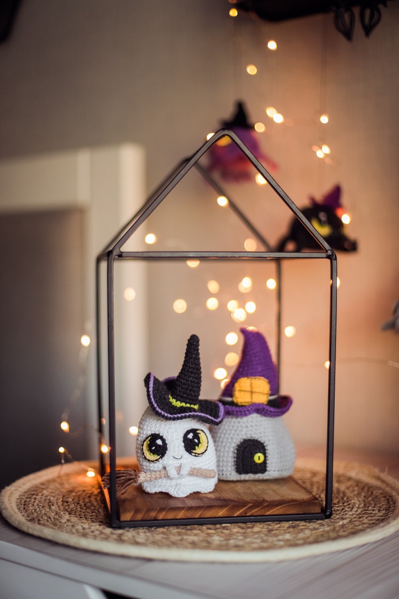 Ghost Crochet pattern amigurumi + House Halloween decor pumpkin pdf DIY crochet eyes image 7