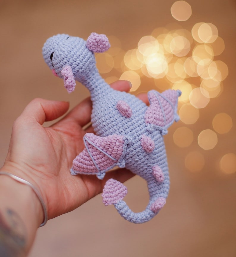 Dragon crochet pattern magic animal kawaii amigurumi plushie image 3