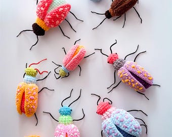 Bugs low sew crochet pattern plushie decor pdf