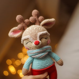 Deer Crochet pattern amigurumi animal toy Xmas doll pdf