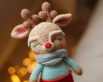 Deer Crochet pattern amigurumi animal toy Xmas doll pdf