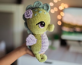 Seahorse Crochet pattern amigurumi  sea ocean fish soft toy pdf