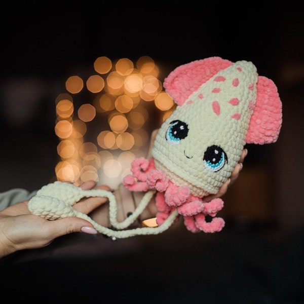 Squid Crochet pattern amigurumi see soft fish pdf