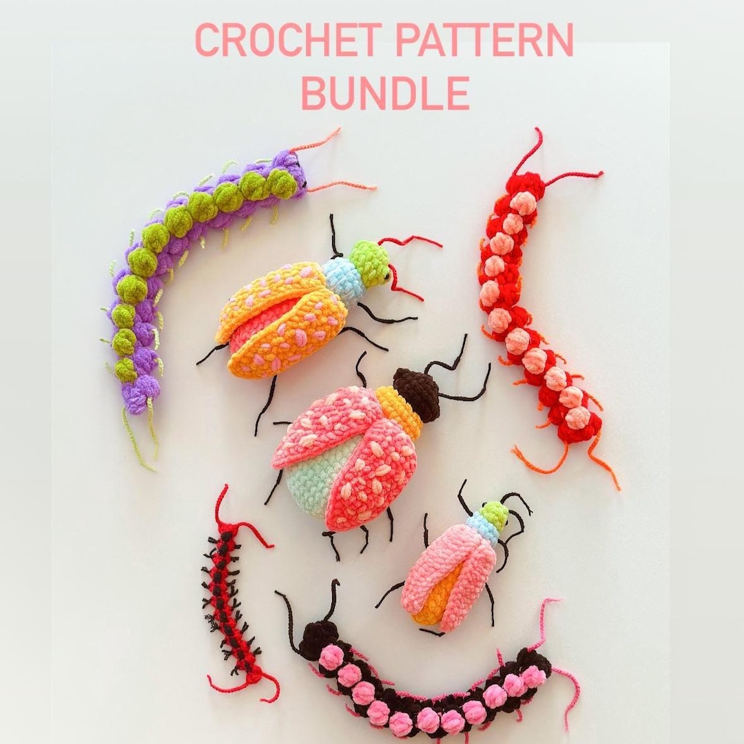 Crochet Insect Pattern Bundle 2-in-1 Bug Centipede Crochet Pattern Plushie Insekt Amigurumi ...