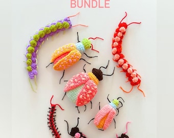 Bundle 2-in-1 Bug Centipede crochet pattern plushie insekt amigurumi pdf
