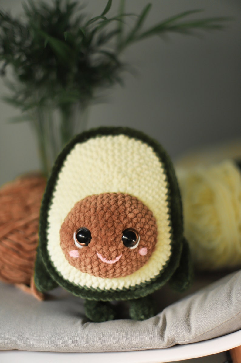 Avocado Crochet pattern softy toy fruits amigurumi pdf image 2
