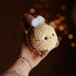 Kattbi lågt sy virkmönster kawaii plysch amigurumi djur