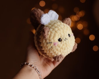 Cat bee low sew crochet pattern kawaii plushie amigurumi animal