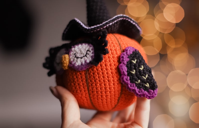 Owl Crochet pattern pdf halloween amigurumi bird decor Pumpkin image 5