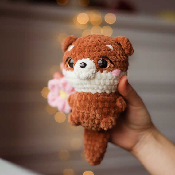 カワウソのぬいぐるみかぎ針編み模様のかわいいあみぐるみ - Etsy 日本