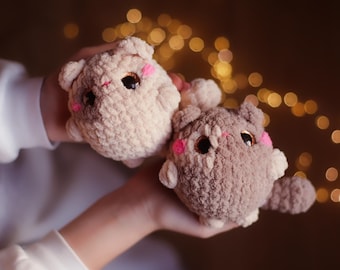 Kitty ball LOW SEW crochet pattern plushie kawaii amigurumi cat