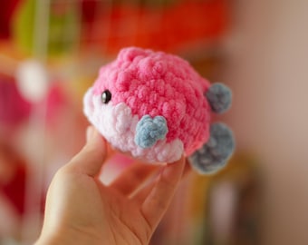 Fugu NO SEW crochet pattern kawaii plushie amigurumi sea animal Pufferfish pdf