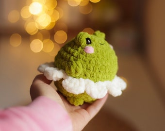 Frog flower kawaii crochet pattern animal amigurumi softy toy