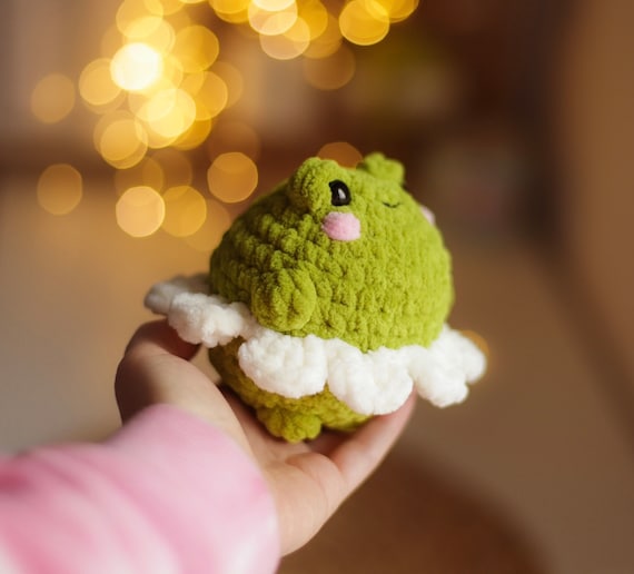 Frog flower NO SEW kawaii crochet pattern animal amigurumi softy toy