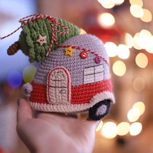 Crochet pattern Trailer car Christmas tree pdf amigurumi car