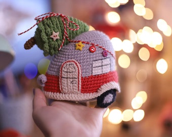Crochet pattern Trailer car Christmas tree pdf amigurumi car