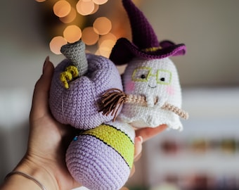 Crochet pattern pdf halloween decor pumpkin ghost candy corn