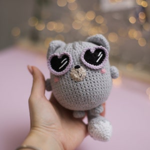 Crochet PATTERN Cat Heart Valentine&#39;s day decor tutorial pdf