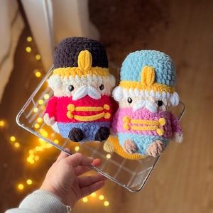 Nutcracker crochet pattern Christmas home decor plushie amigurumi pdf