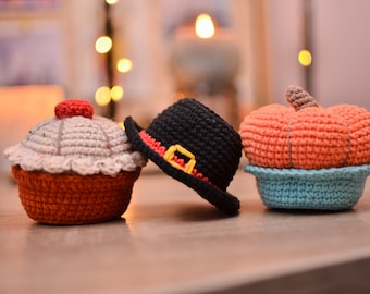 Crochet pattern Pie Pumpkin Hat  Thanksgiving Day Amigurumi pdf