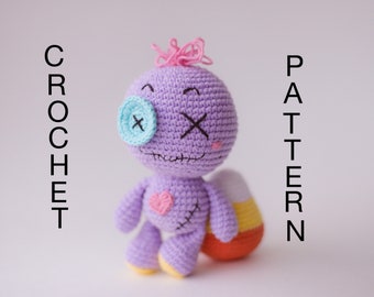 Crochet pattern voodoo doll amigurumi decor Halloween candy corn