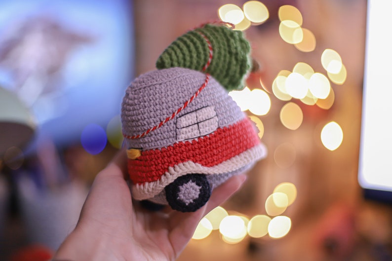 Red car Crochet pattern amigurumi Trailer Christmas decor tree pdf image 5