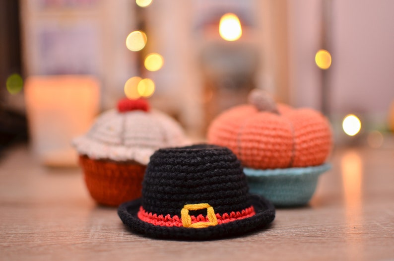 Crochet pattern Pie Pumpkin Hat Thanksgiving Day Amigurumi pdf image 2