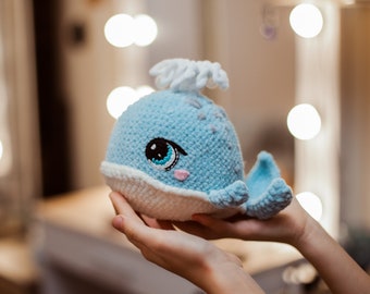 Crochet pattern amigurumi fish soft toy Whale