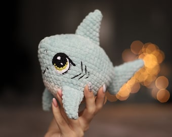 Shark Crochet pattern amigurumi fish  soft toy pdf