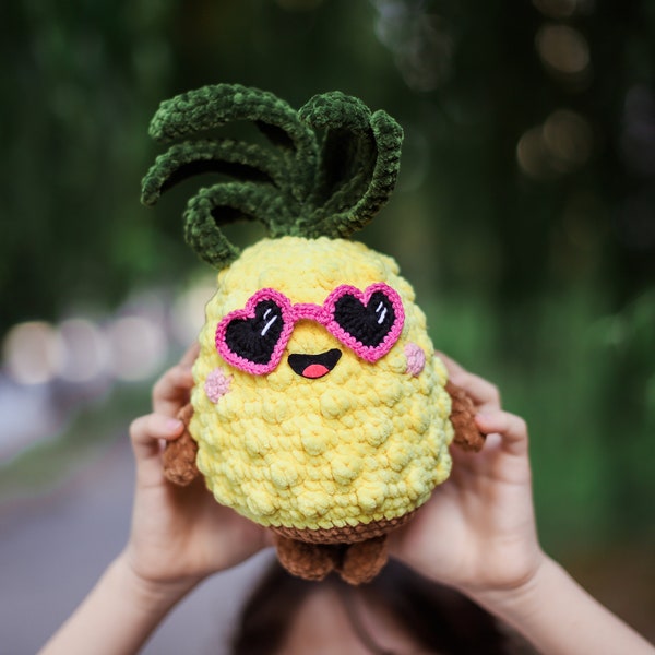 Patrón de crochet amiurumi Corazón decoración día de San Valentín tutorial pdf piña