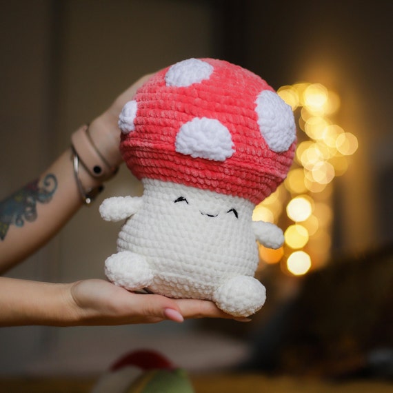 Kawaii Mushroom Crochet Pattern Amigurumi Plush Crochet Toy Fly Agaric  Crochet Food 