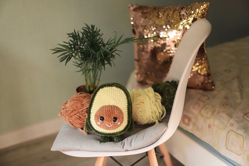 Avocado Crochet pattern softy toy fruits amigurumi pdf image 3